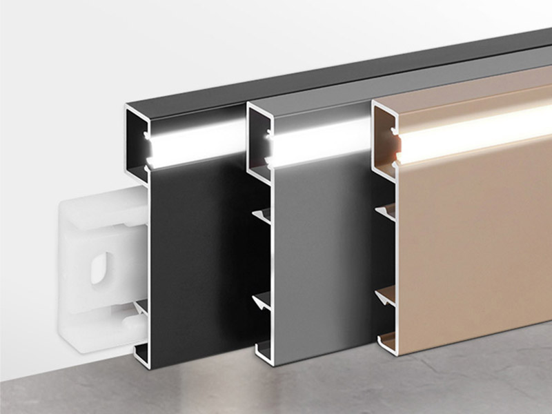 rodap&eacute; de alum&iacute;nio LED de 50*9mm
