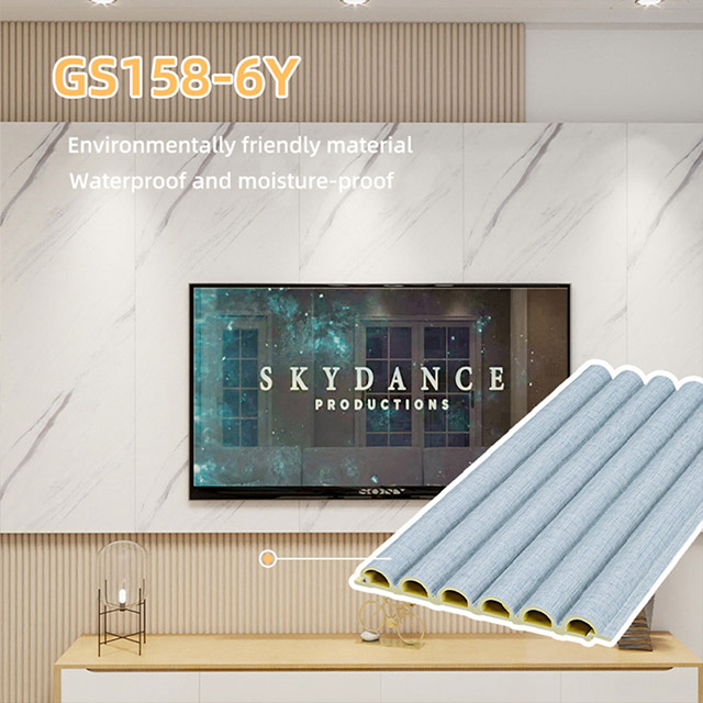 Painel de parede WPC com design semicírculo de 158 * 15 mm