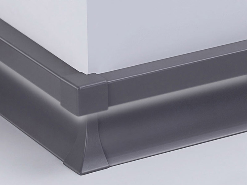 rodap&eacute; de alum&iacute;nio LED de 80 * 9 mm
