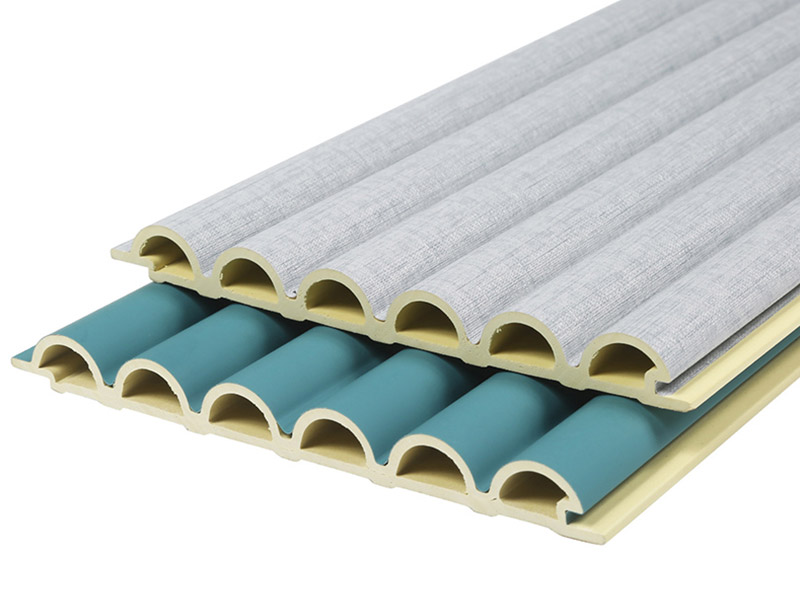 Painel de parede WPC com design semic&iacute;rculo de 158 * 15 mm