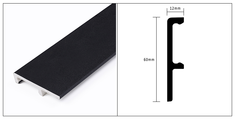 Rodap&eacute; com clipe de PVC 60 * 12 mm