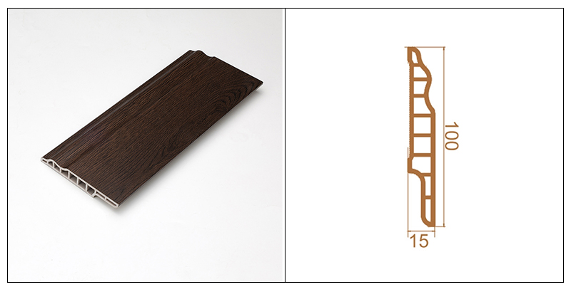 100*15mm PVC Cordeiros L&iacute;ngua Rodap&eacute;
