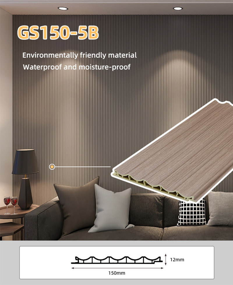 Painel de parede interno do PVC da onda do arco de 150*12mm