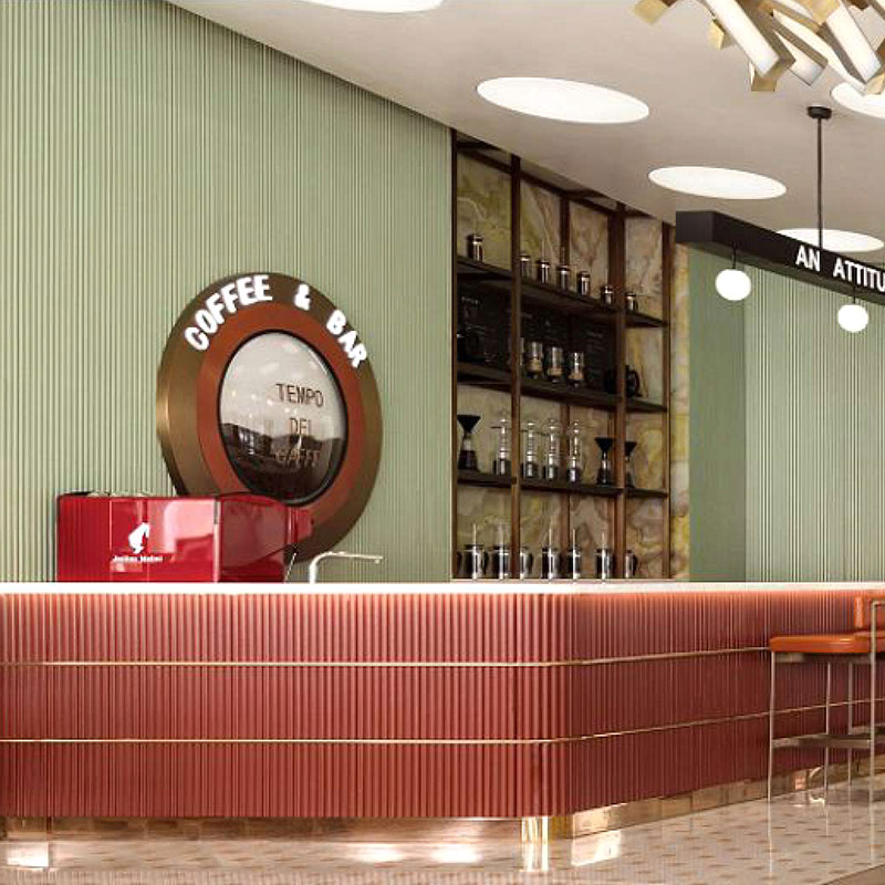 Painel de parede WPC com design semicírculo de 158 * 15 mm