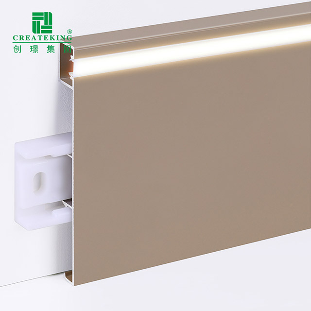 Rodapé em liga de alumínio LED de 80 * 9 mm