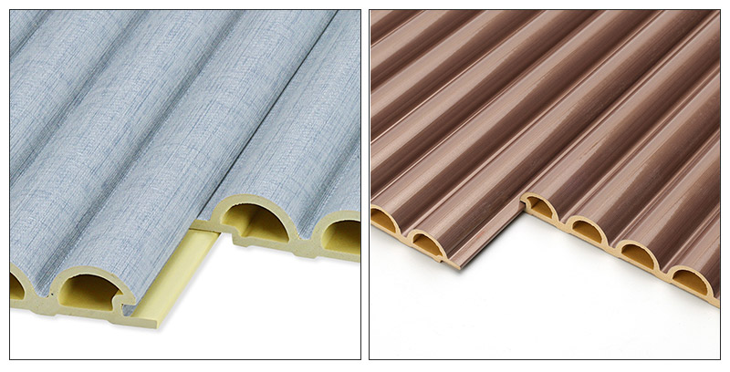 Painel de parede WPC com design semic&iacute;rculo de 158 * 15 mm