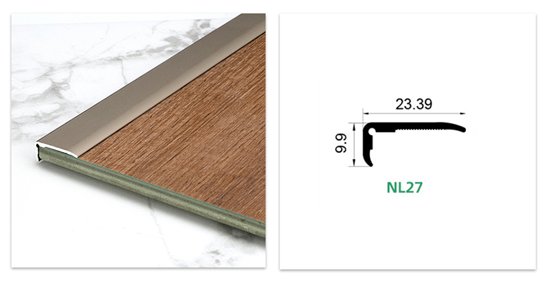 Borda de borda de piso de alum&iacute;nio em forma de L