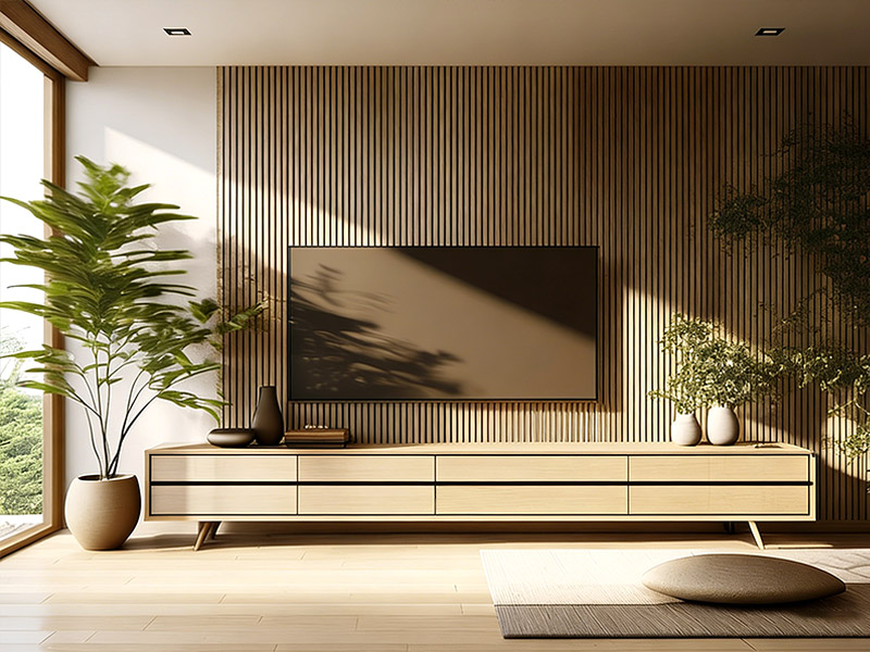 O que é um painel de parede de madeira maciça？