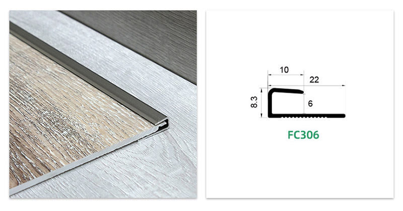 Faixa de transi&ccedil;&atilde;o de piso em forma de C
