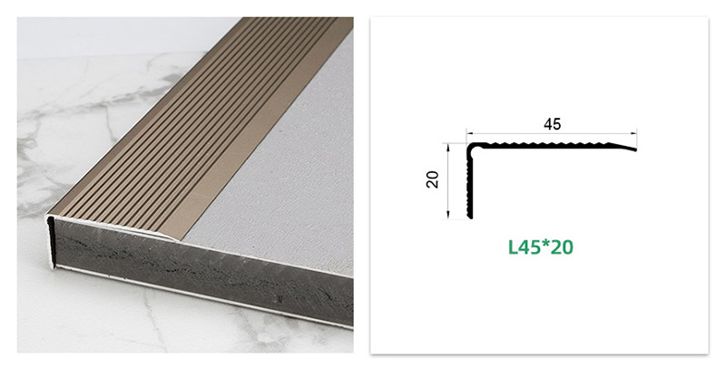 Acabamento da cobertura do piso em forma de L