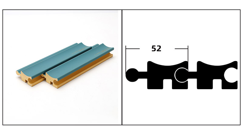 Pain&eacute;is de parede canelados girat&oacute;rios de PVC de 52 * 25 mm