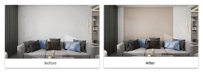 painel de parede semi-redondo s&oacute;lido com acabamento em m&aacute;rmore branco dourado