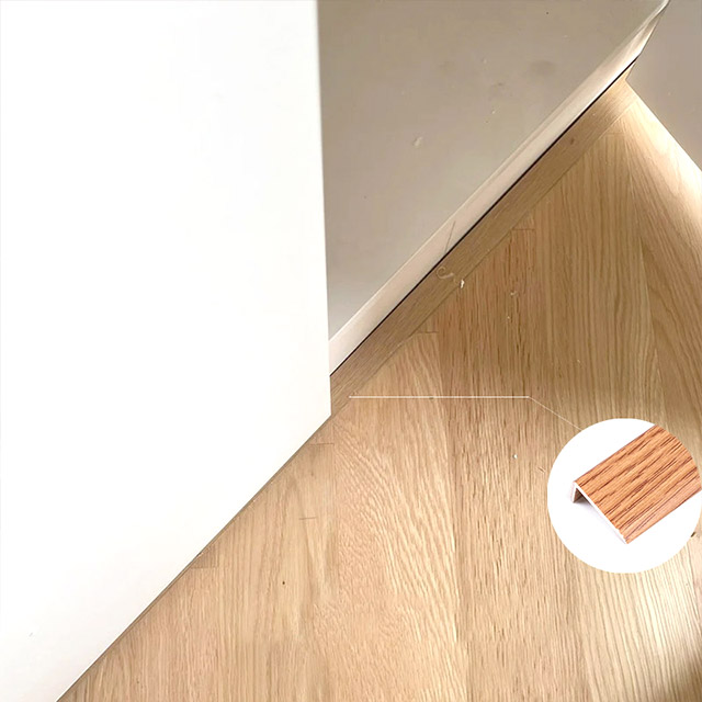 Tiras de borda de piso laminado em PVC de 24 * 10 mm em forma de L