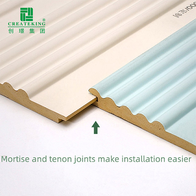 Painel de parede canelado sólido curvo de 164 * 7,8 mm