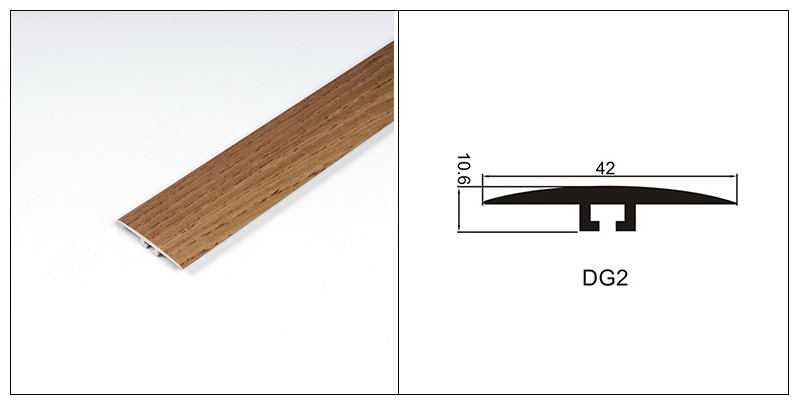 Faixa de soleira de porta com apar&ecirc;ncia de madeira em PVC de 42 * 6,6 mm