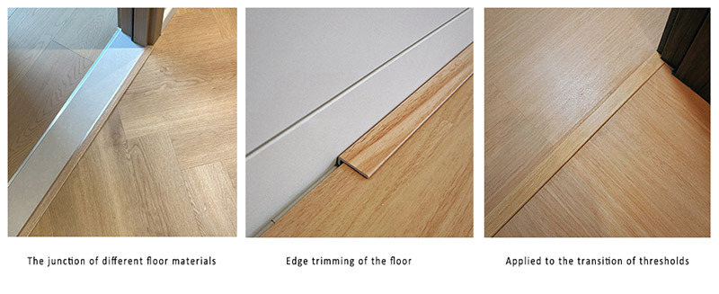 Tira de borda de piso SPC em forma de L de 24 * 4 mm