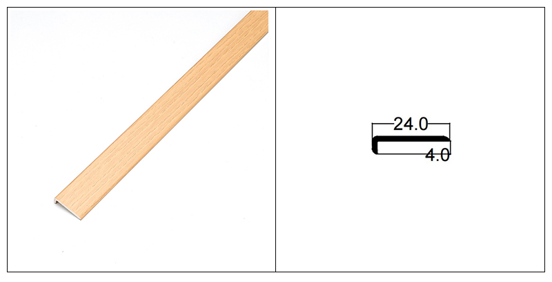 Tira de borda de piso SPC em forma de L de 24 * 4 mm