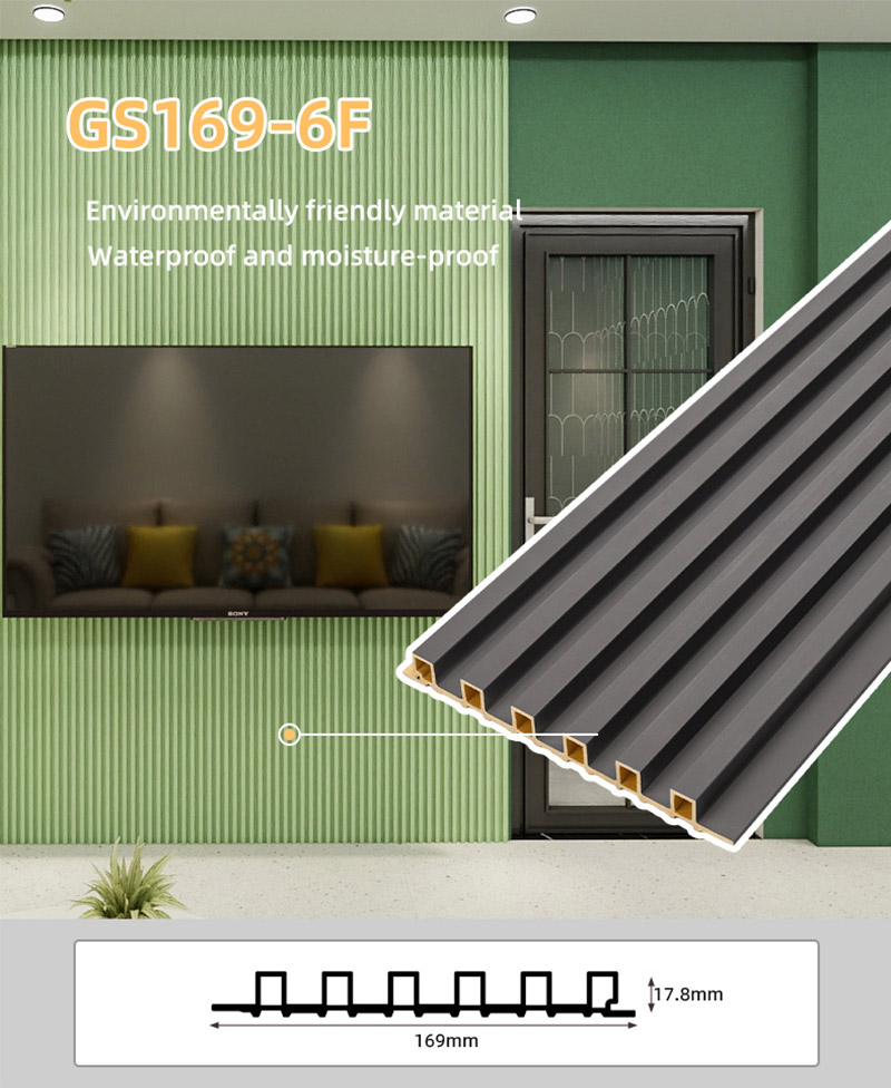 pain&eacute;is de parede canelados retangulares de 169*17,8 mm