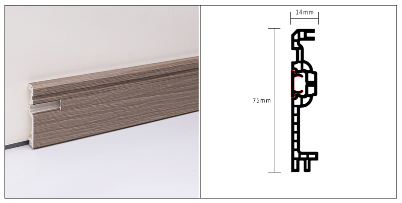 Rodap&eacute; escondido do prego de 75*14mm WPC