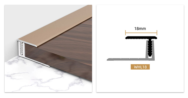 Guarni&ccedil;&atilde;o da borda do piso em liga de alum&iacute;nio de um lado em forma de T de 18 * 11,3 mm