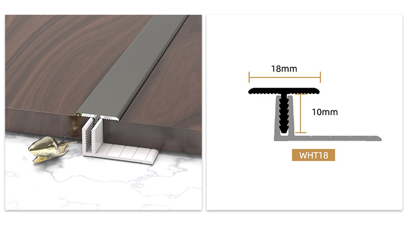 Guarni&ccedil;&atilde;o de borda em liga de alum&iacute;nio em forma de T de 18 * 11,4 mm