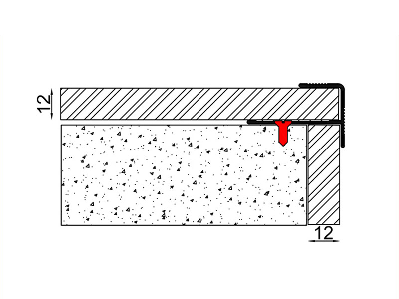 Nariz de escada antiderrapante de alum&iacute;nio
