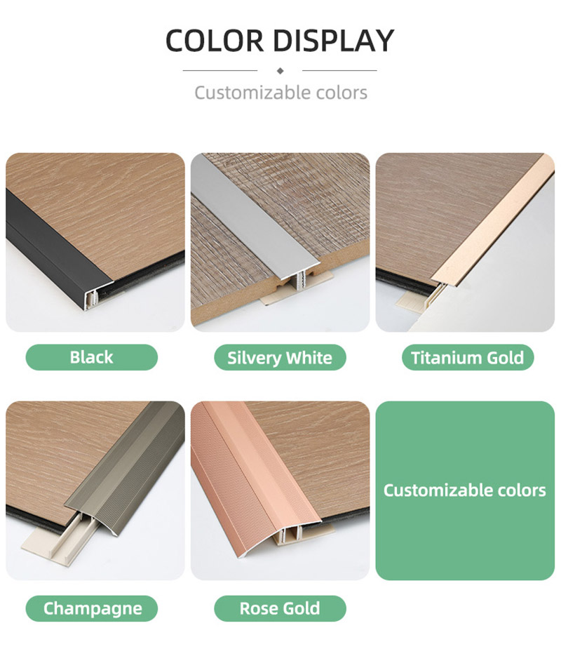 Perfil de transi&ccedil;&atilde;o de piso de alum&iacute;nio aparafusado