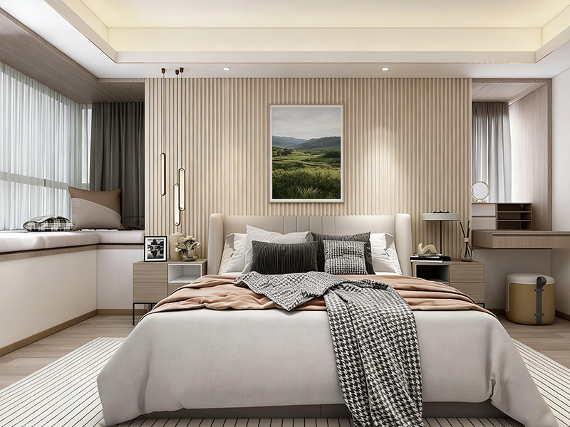 Parede da cabeceira do quarto