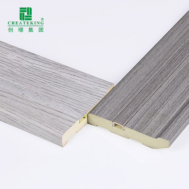 75*15mm PVC escondido prego rodapé sólido