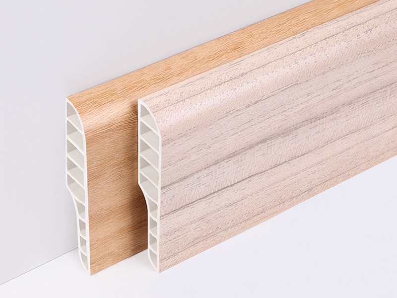 rodap&eacute; de l&aacute;pis de PVC de 75 * 15 mm