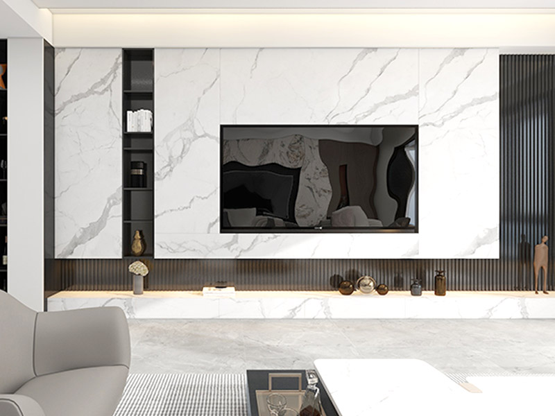 Folha de m&aacute;rmore revestida com UV