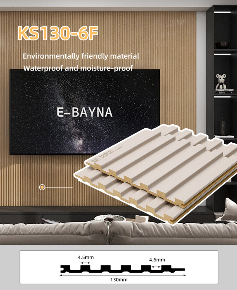 Pain&eacute;is de parede canelados s&oacute;lidos de PVC de 130 * 7,8 mm