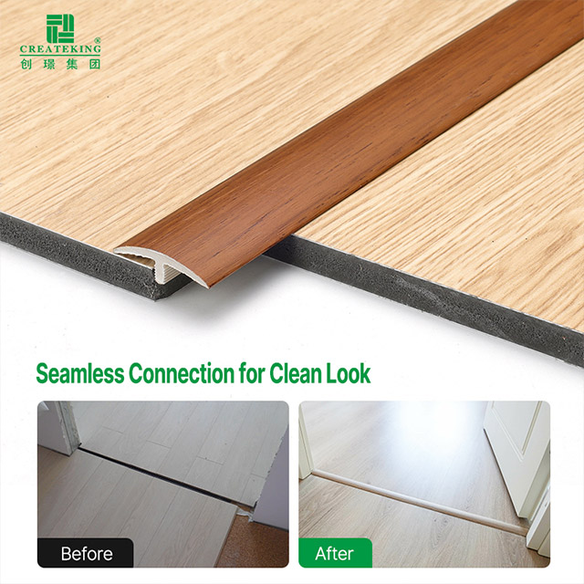 Tiras de transição de piso SPC em forma de T de 25 * 4 mm