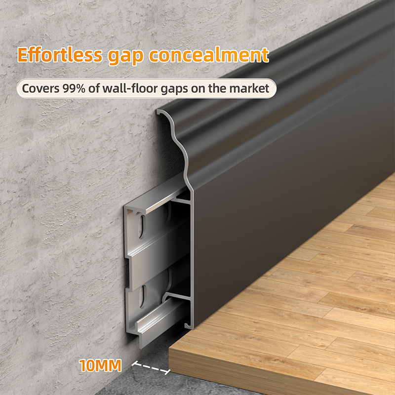 Rodapé em liga de alumínio estilo francês 50 * 12 mm