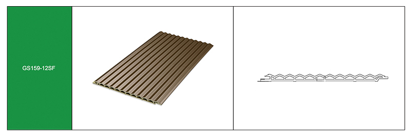 Pain&eacute;is de parede canelados com furo triangular de 159 * 9 mm