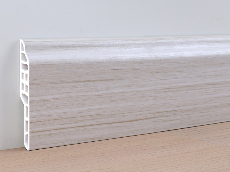 Rodap&eacute; de l&iacute;ngua de cordeiro em PVC 80 * 14 mm