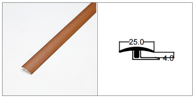 Tiras de transi&ccedil;&atilde;o de piso SPC em forma de T de 25 * 4 mm