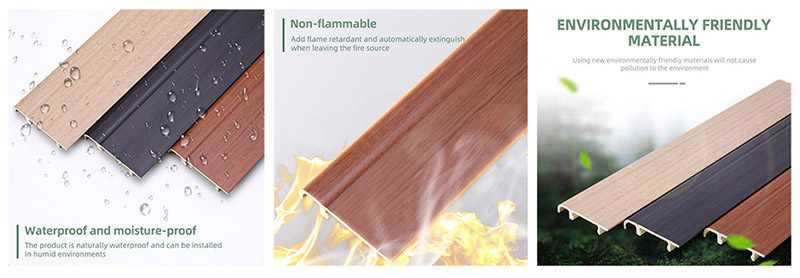 Rodap&eacute; com clipe de PVC de 76 * 14 mm