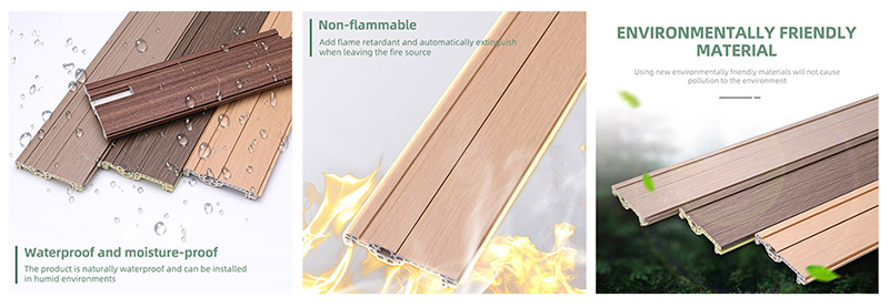 Placa de Kirting de pregos ocultos WPC de 75 * 14 mm
