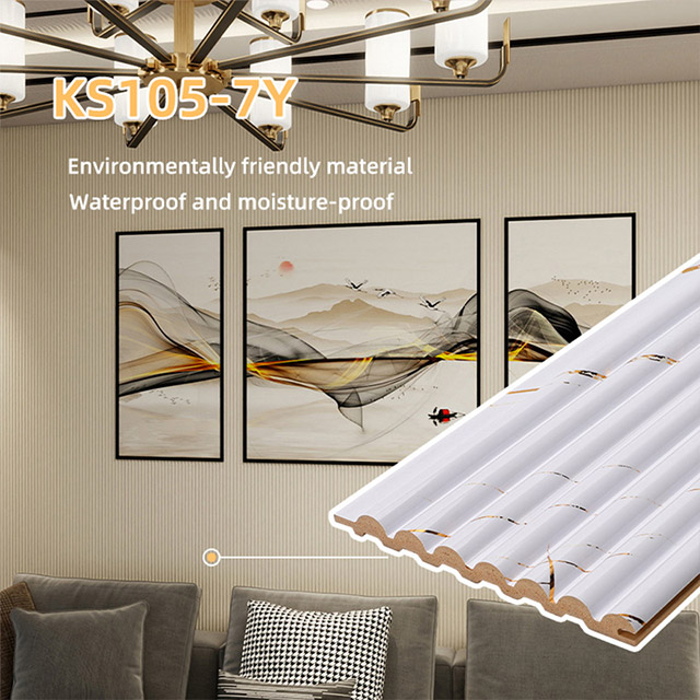 Painel de parede semi-redondo sólido com acabamento em mármore branco dourado 105,5 * 8,5 mm