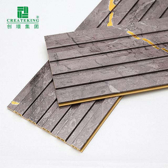 Painel de parede oco canelado de PVC à prova d'água de 155 * 17 mm