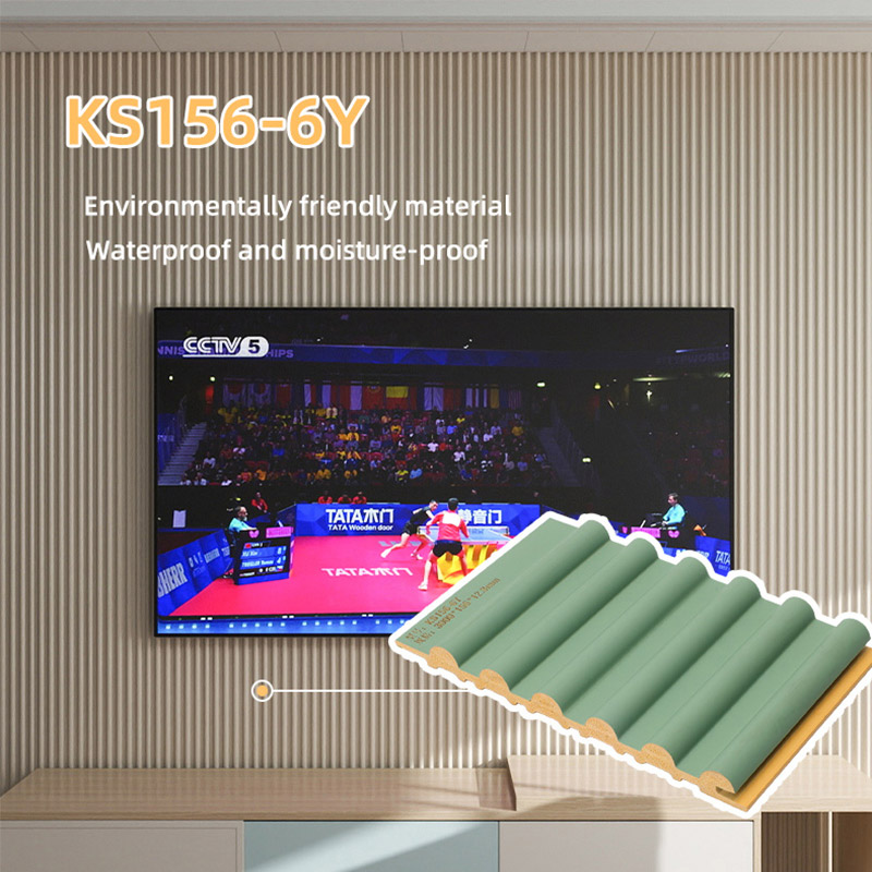 Painel de parede s&oacute;lido semi-redondo externo de PVC de 156 * 12,8 mm