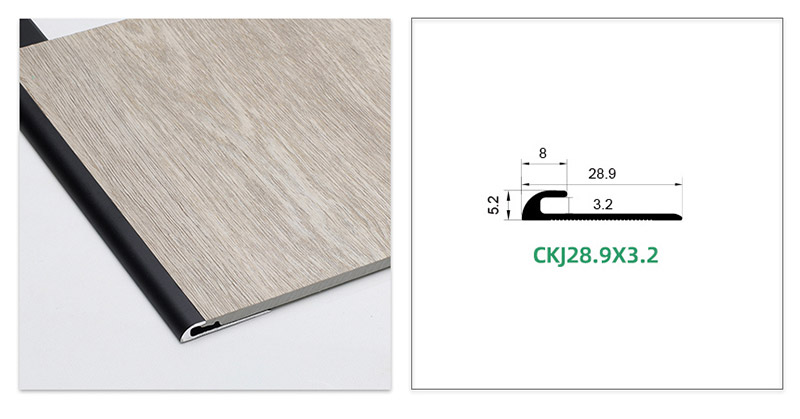 Acabamento de borda de piso em forma de C