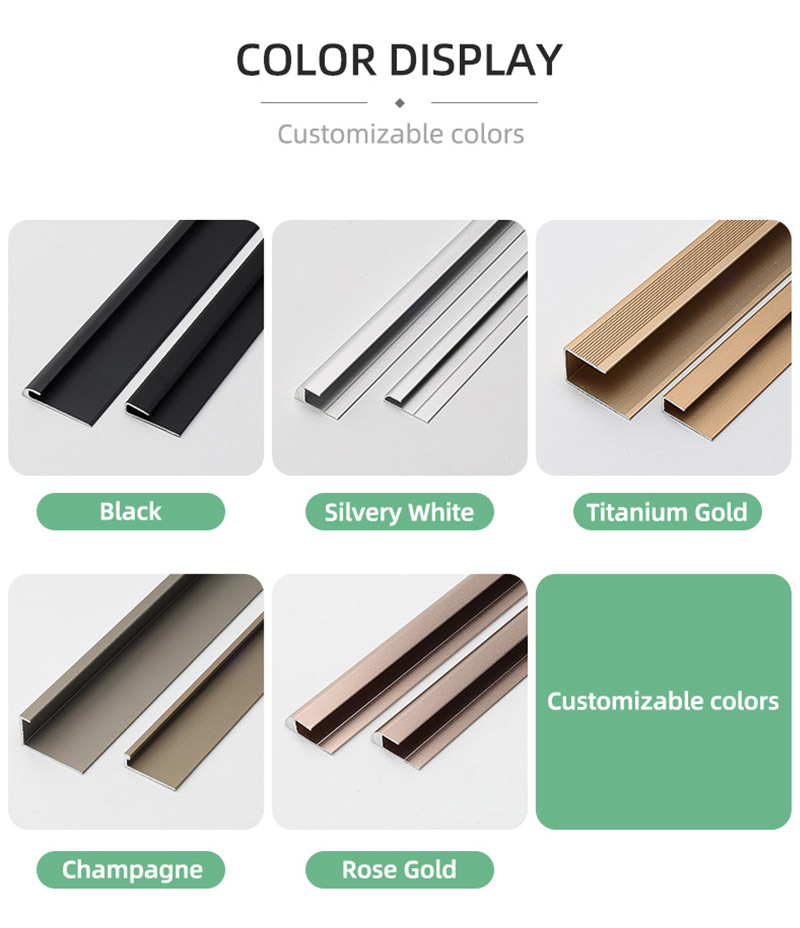 Tira de borda de piso de liga de alum&iacute;nio em forma de C