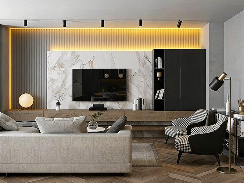 Parede caracter&iacute;stica da sala de estar