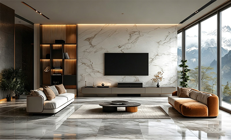 Id&eacute;ias de design de parede de fundo de TV
