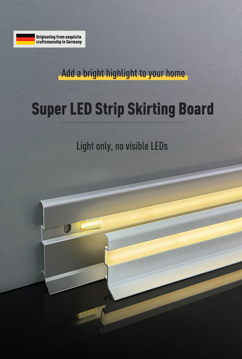 Rodapé flexível LED PVC WPC tira de decoração de parede autoadesiva para decoração de casa DIY
