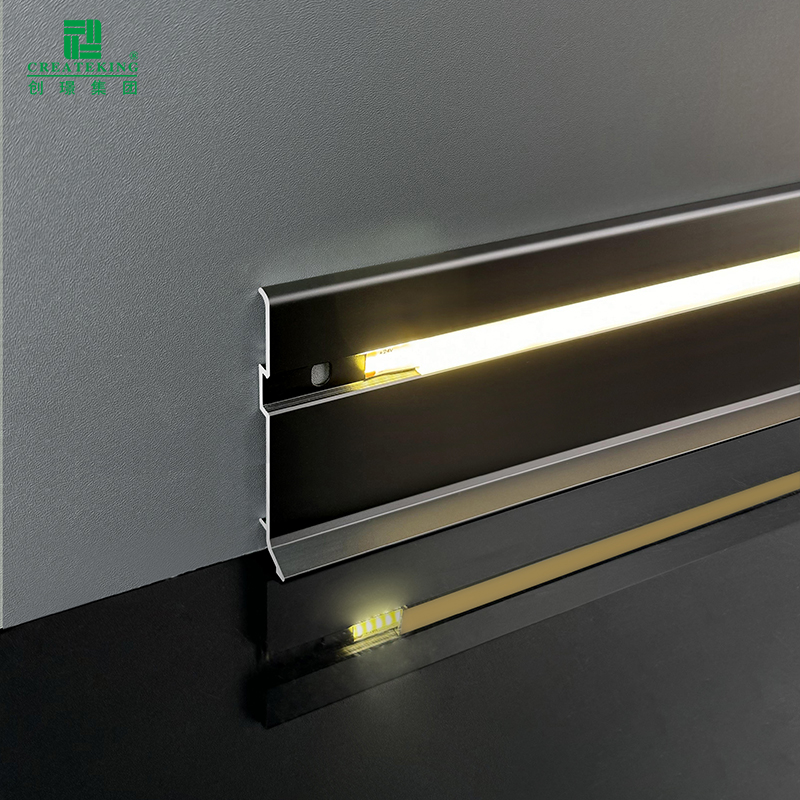 Rodapé flexível LED PVC WPC tira de decoração de parede autoadesiva para decoração de casa DIY